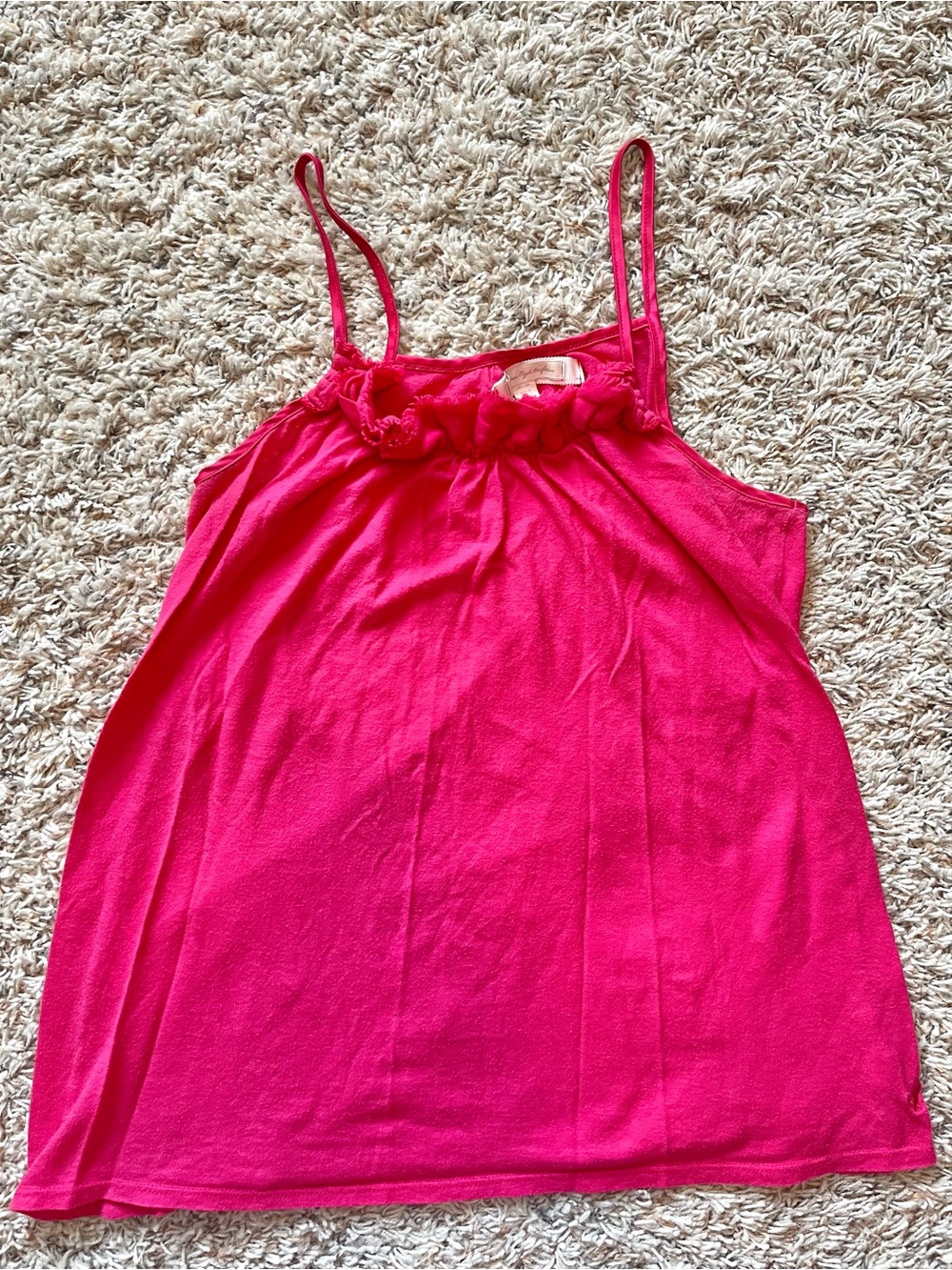 American Eagle Outfitters - Junior Women’s (M) Y2K Hot Pink Ruffle Cami Tank Top
